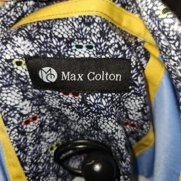 Max Colton Mens Casual Jersey SS Navy  Pine with Multicol Sunglass Print. NWT - Picture 4 of 7